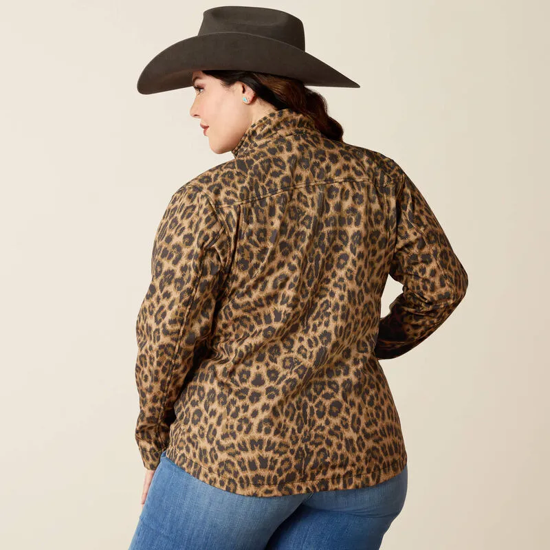 10053013 Women's New Team Softshell Print Jacket LILA LEOPARD By Ariat