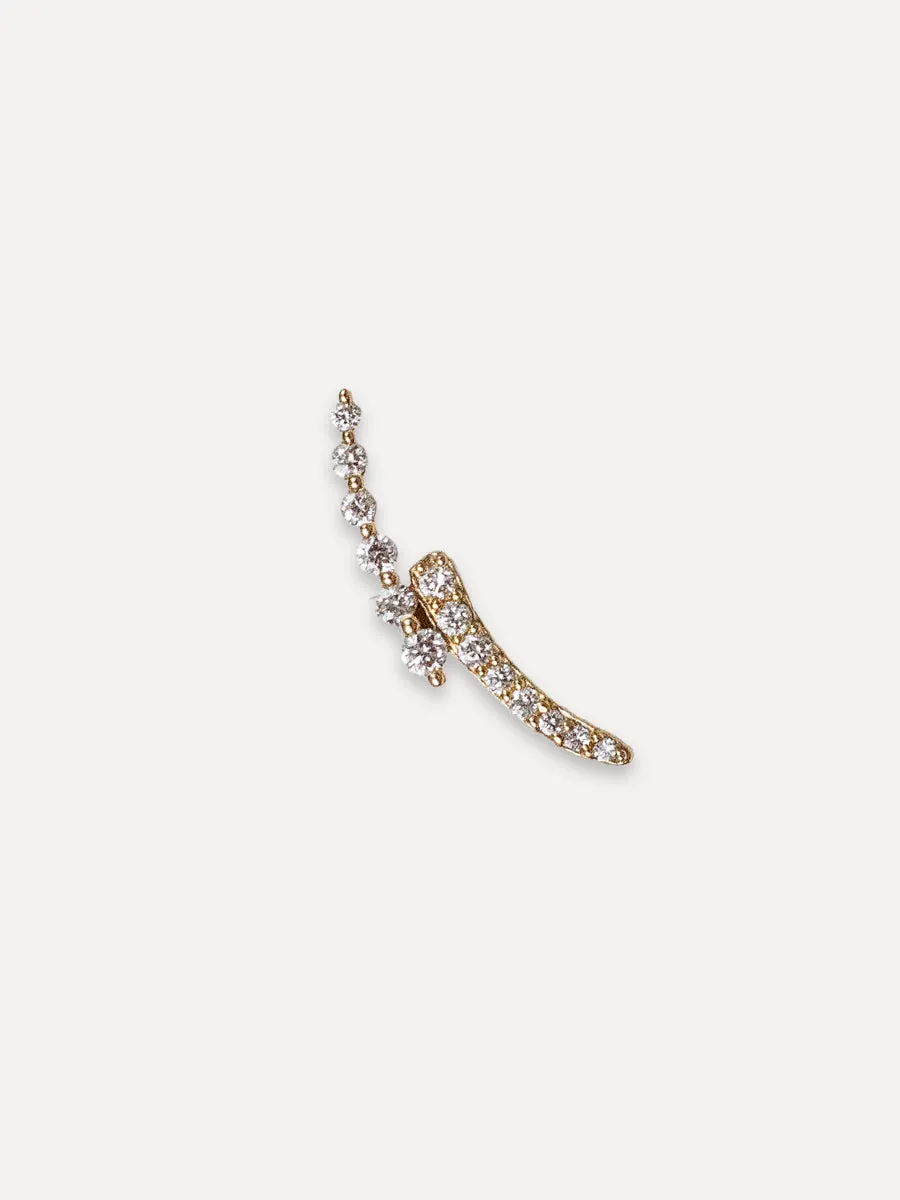 14K Diamond Arch Stud