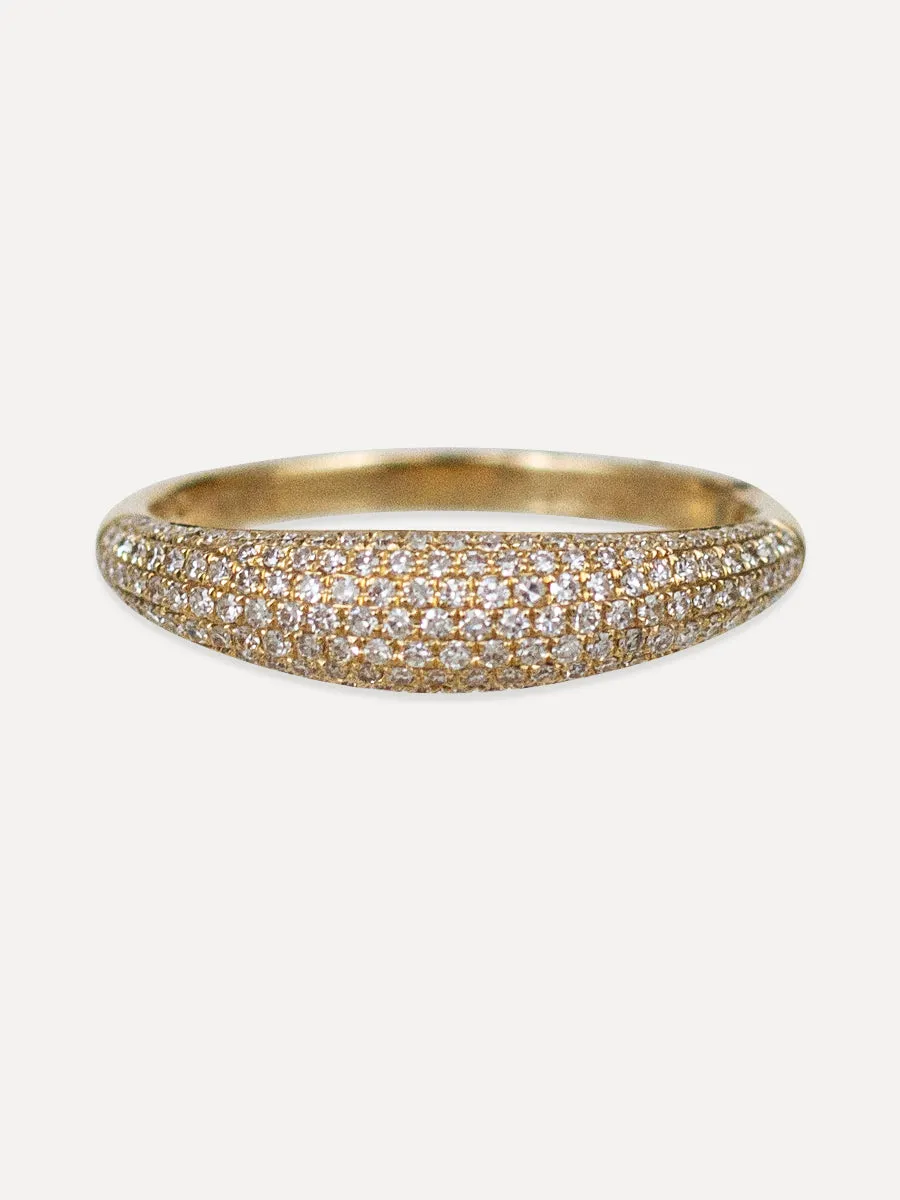 14K Dome Ring - Diamond