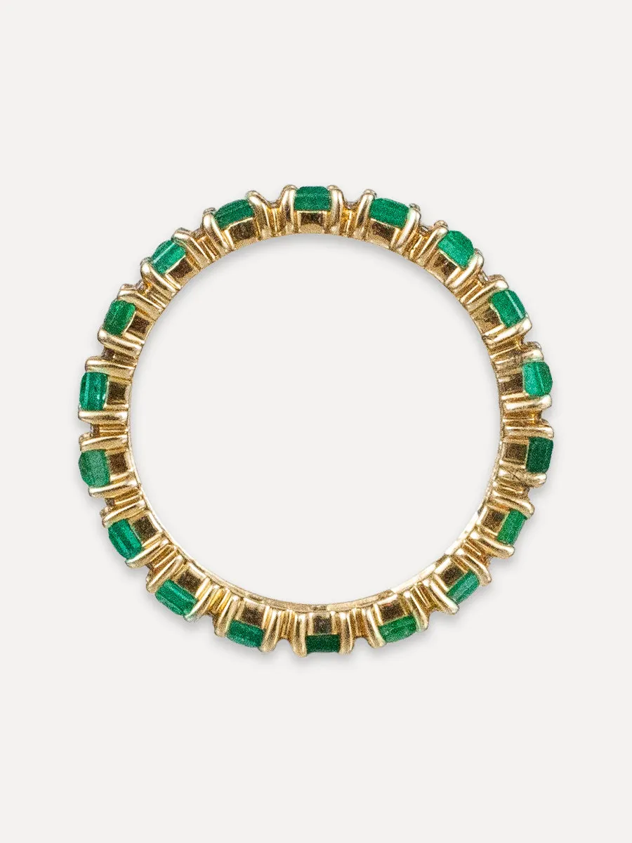 14K Eternity Baguette Band - Emerald & Diamond