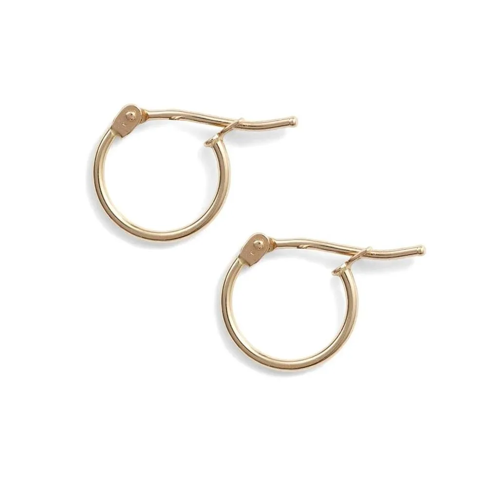 14K Solid Gold Mini Hoops