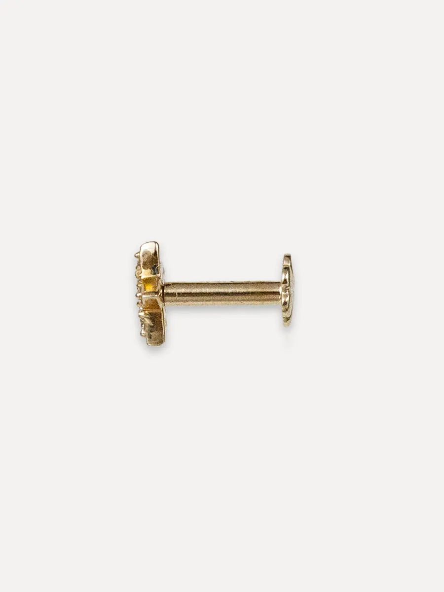 14K Stars Flatback Stud