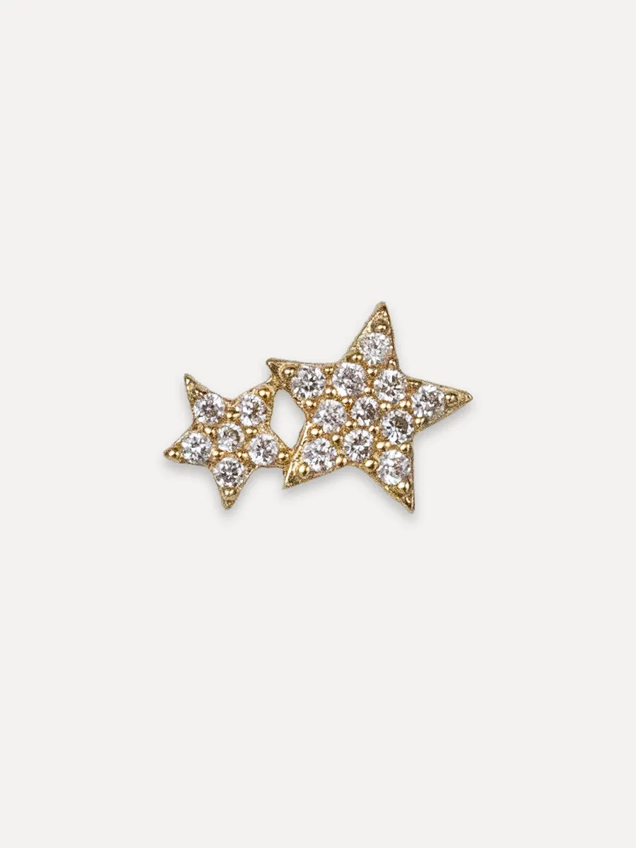 14K Stars Flatback Stud