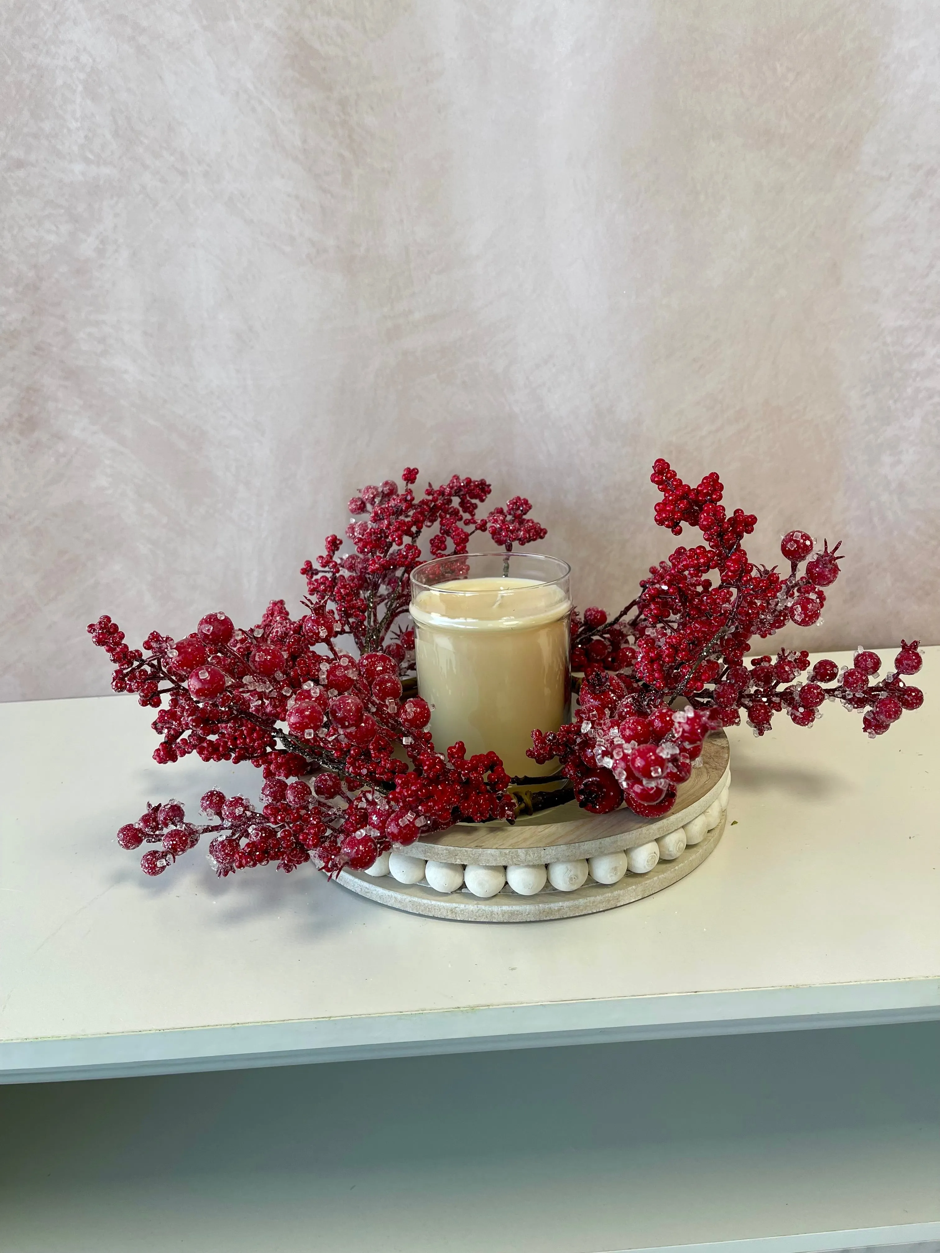 14" Iced Imperial Berry Candle Ring