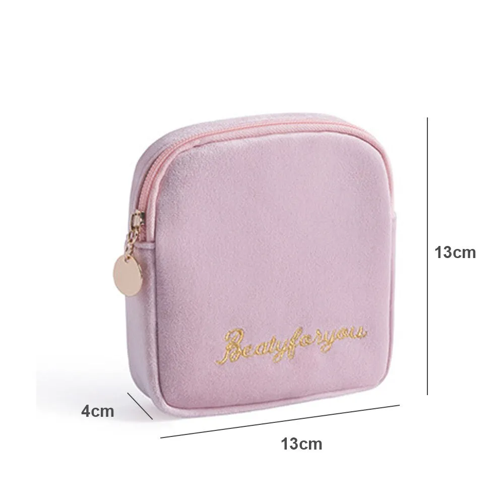 1Pc Mini Waterproof Flannel Storage Bag Coin Credit Card Cosmetics Cotton Strips Business Trip Travel