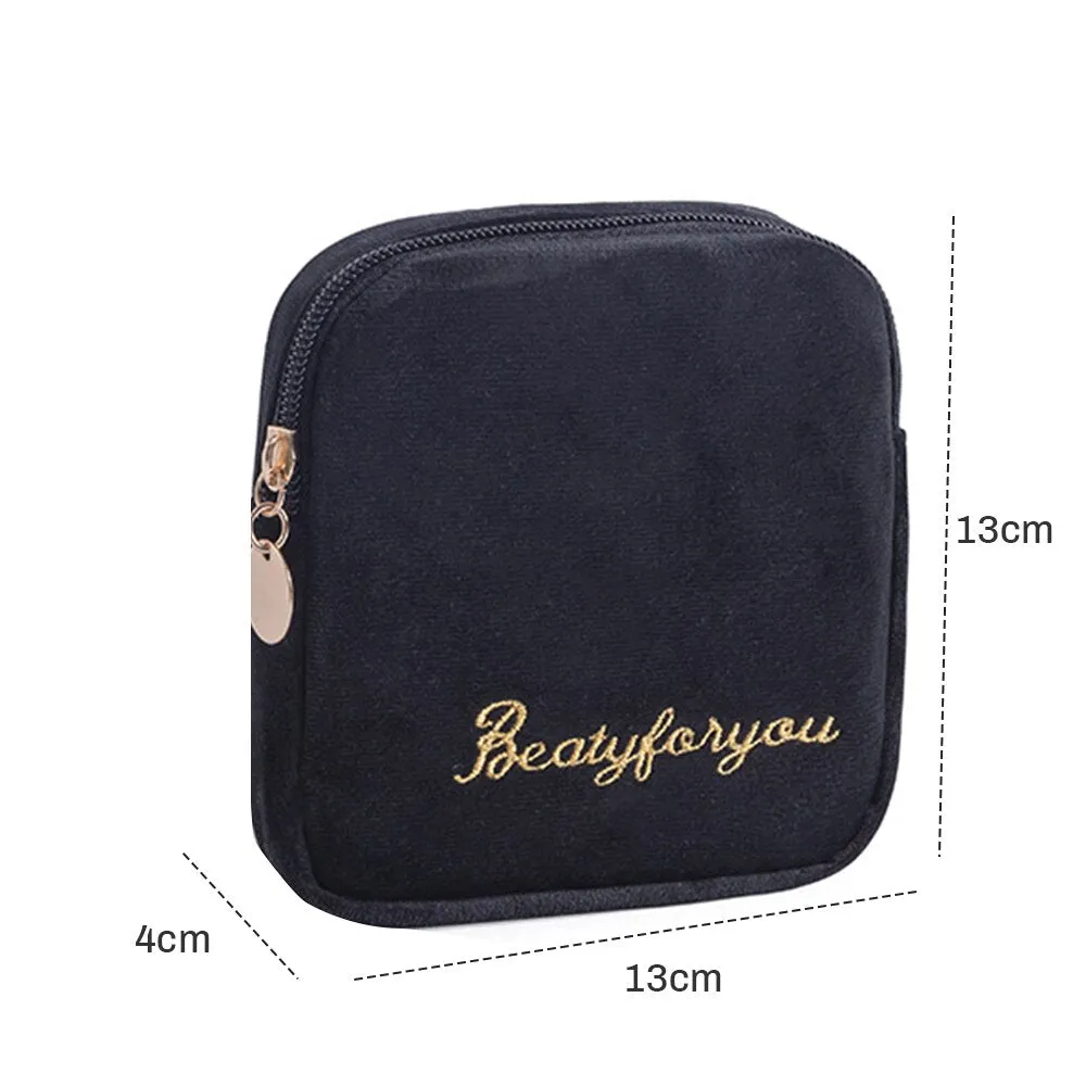 1Pc Mini Waterproof Flannel Storage Bag Coin Credit Card Cosmetics Cotton Strips Business Trip Travel