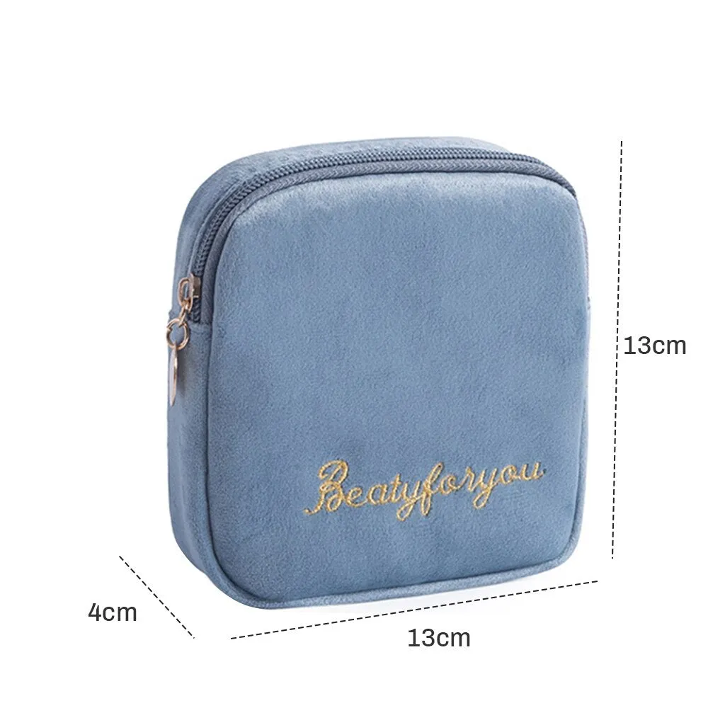 1Pc Mini Waterproof Flannel Storage Bag Coin Credit Card Cosmetics Cotton Strips Business Trip Travel