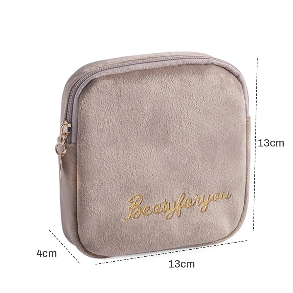 1Pc Mini Waterproof Flannel Storage Bag Coin Credit Card Cosmetics Cotton Strips Business Trip Travel