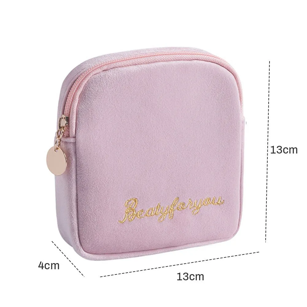 1Pc Mini Waterproof Flannel Storage Bag Coin Credit Card Cosmetics Cotton Strips Business Trip Travel