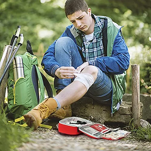 2-in-1 First Aid Kit (215 Piece)   Bonus 43 Piece Mini First Aid Kit -Includes Eyewash, Ice(Cold) Pack, Moleskin Pad and Emergency Blanket for Travel, Home, Office, Car, Workplace