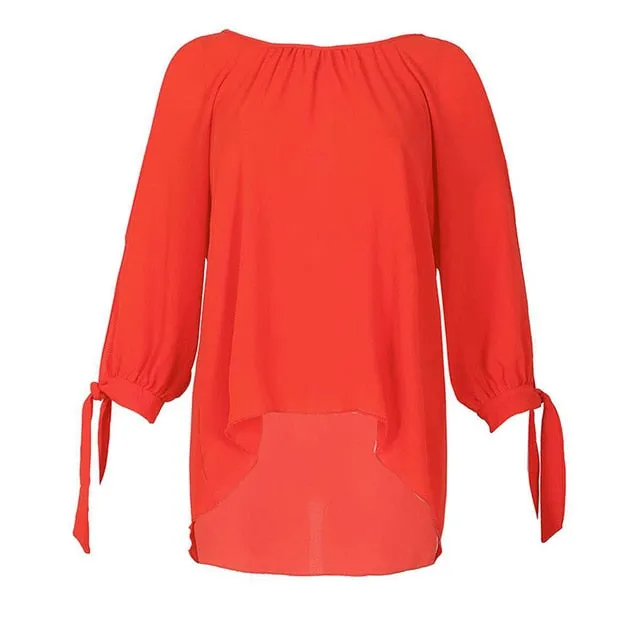 2021 New!!! Women's Blouse Long Sleeve Chiffon  S -6XL