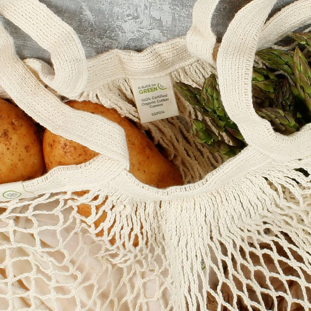 A Slice Of Green Organic Cotton Long Handled Shopping Bag