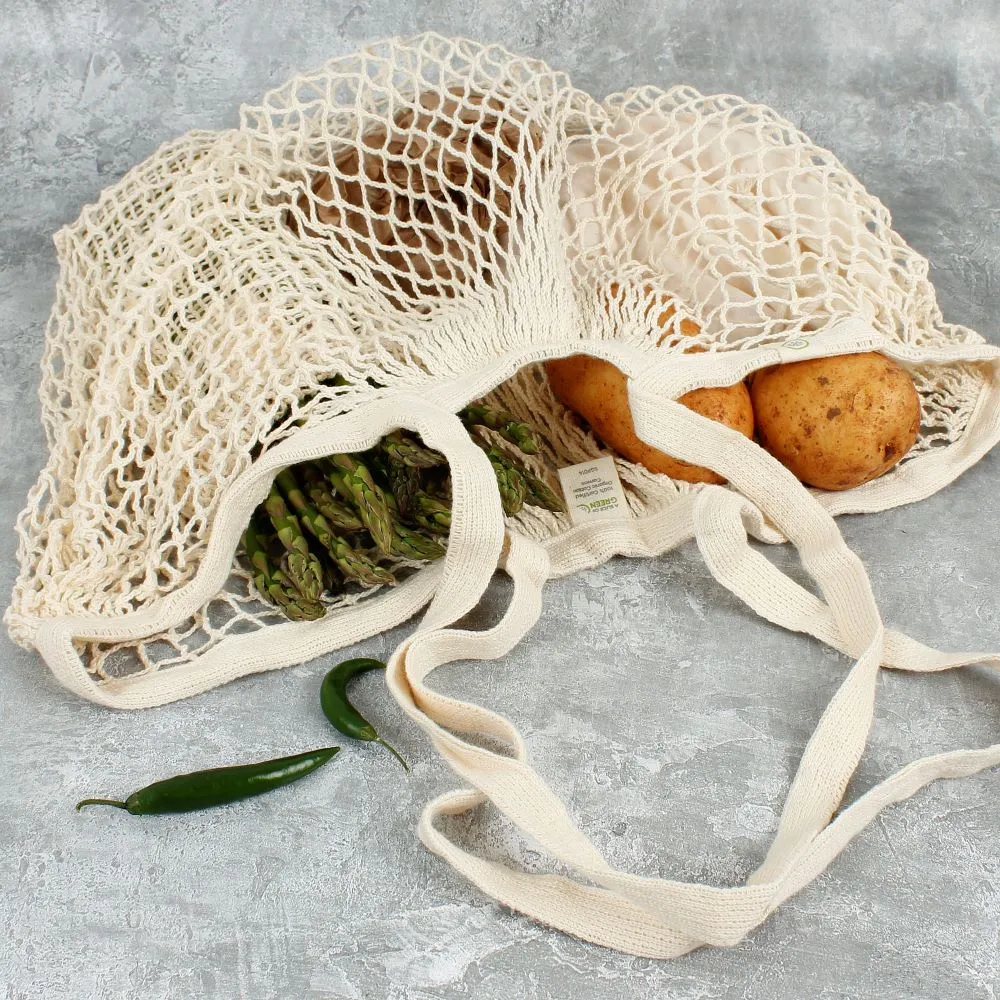 A Slice Of Green Organic Cotton Long Handled Shopping Bag