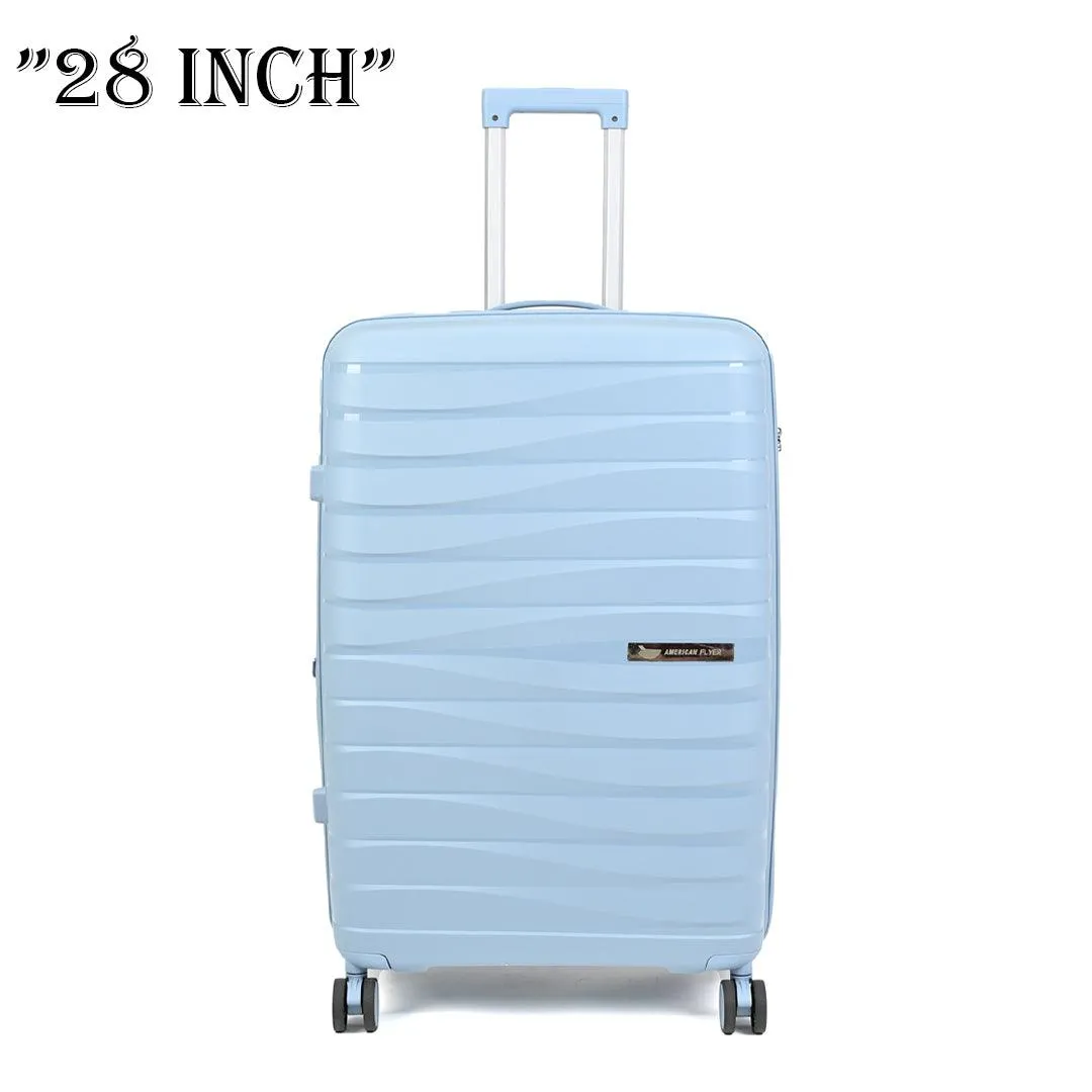 American Flyer Luggage Bag 28 Inch Check-in Luggage Trolly - Light Blue