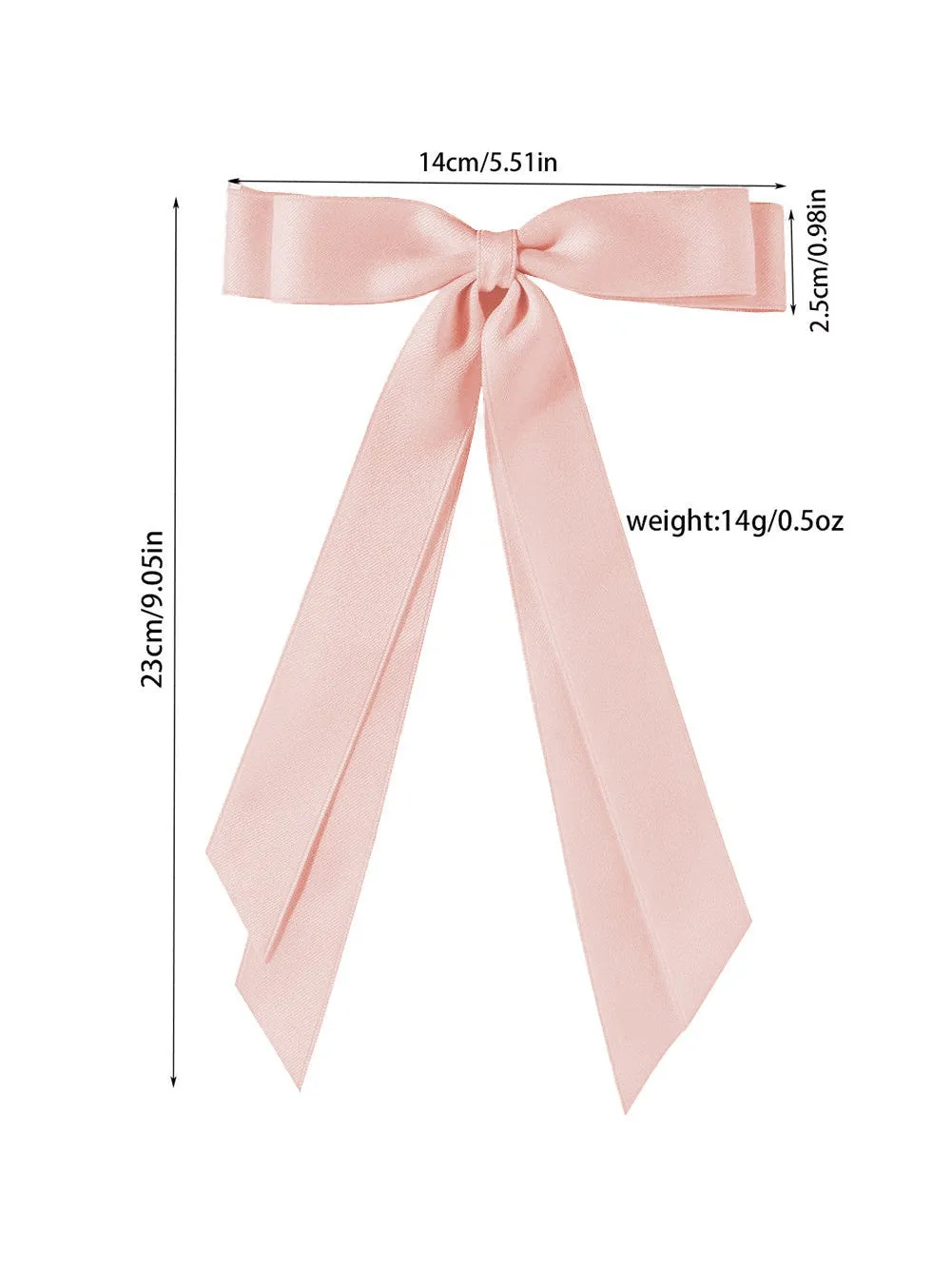 Apricot Pink Elegant Terylene Double Bow Hair Clip