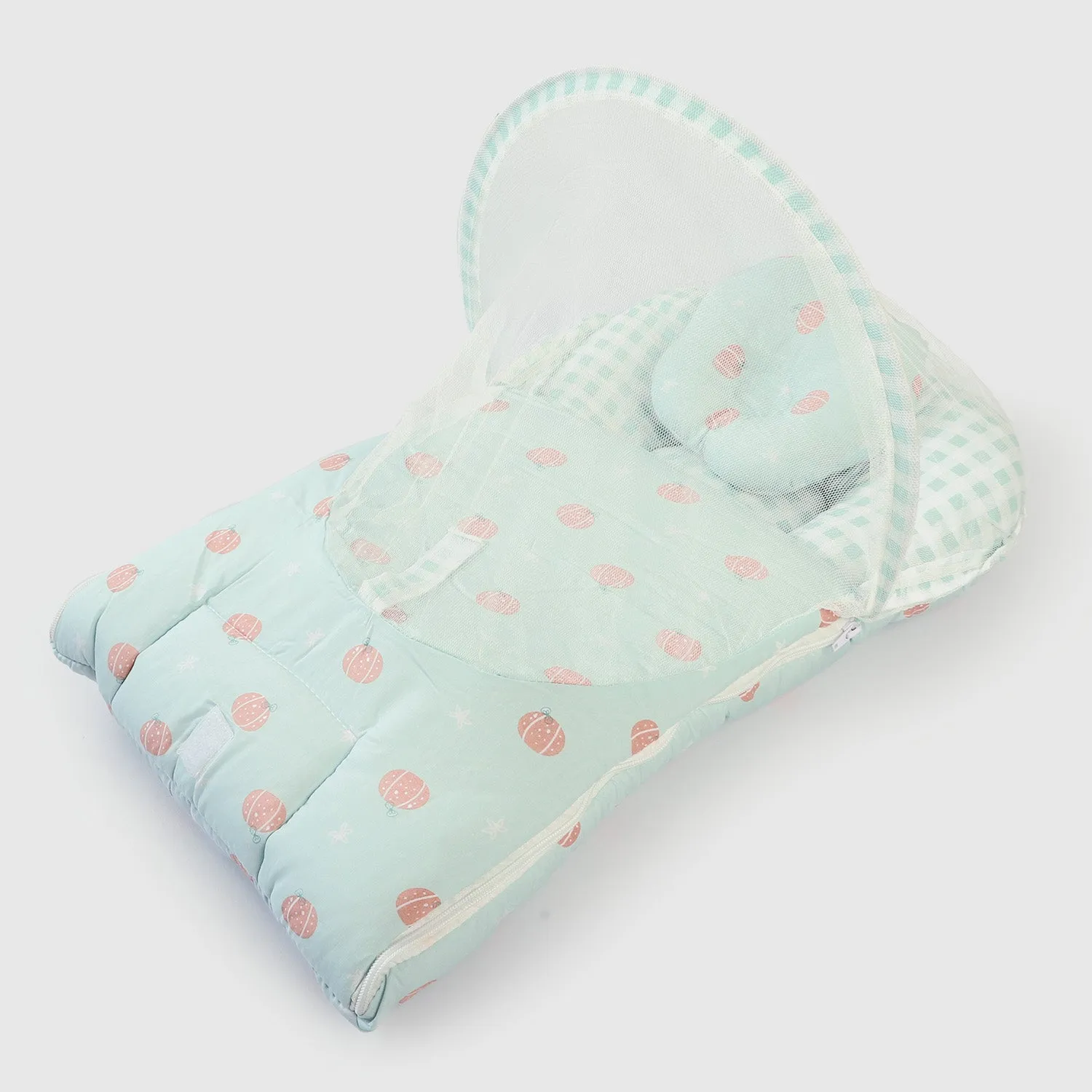 Baby Bed Mosquito Protection Net "Sea Green" with Pillow