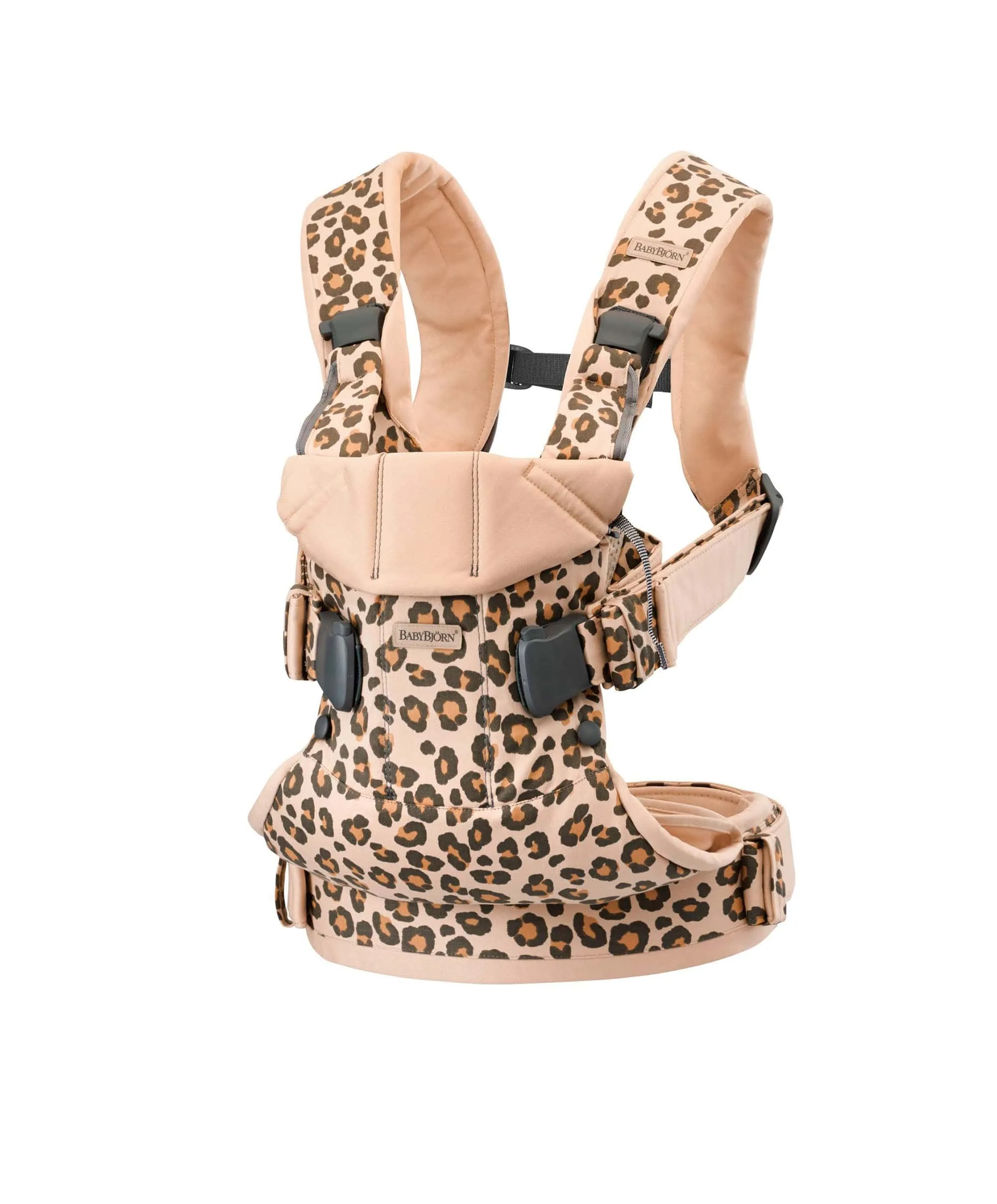 BabyBjörn Baby Carrier One Cotton - Beige/Leopard Print