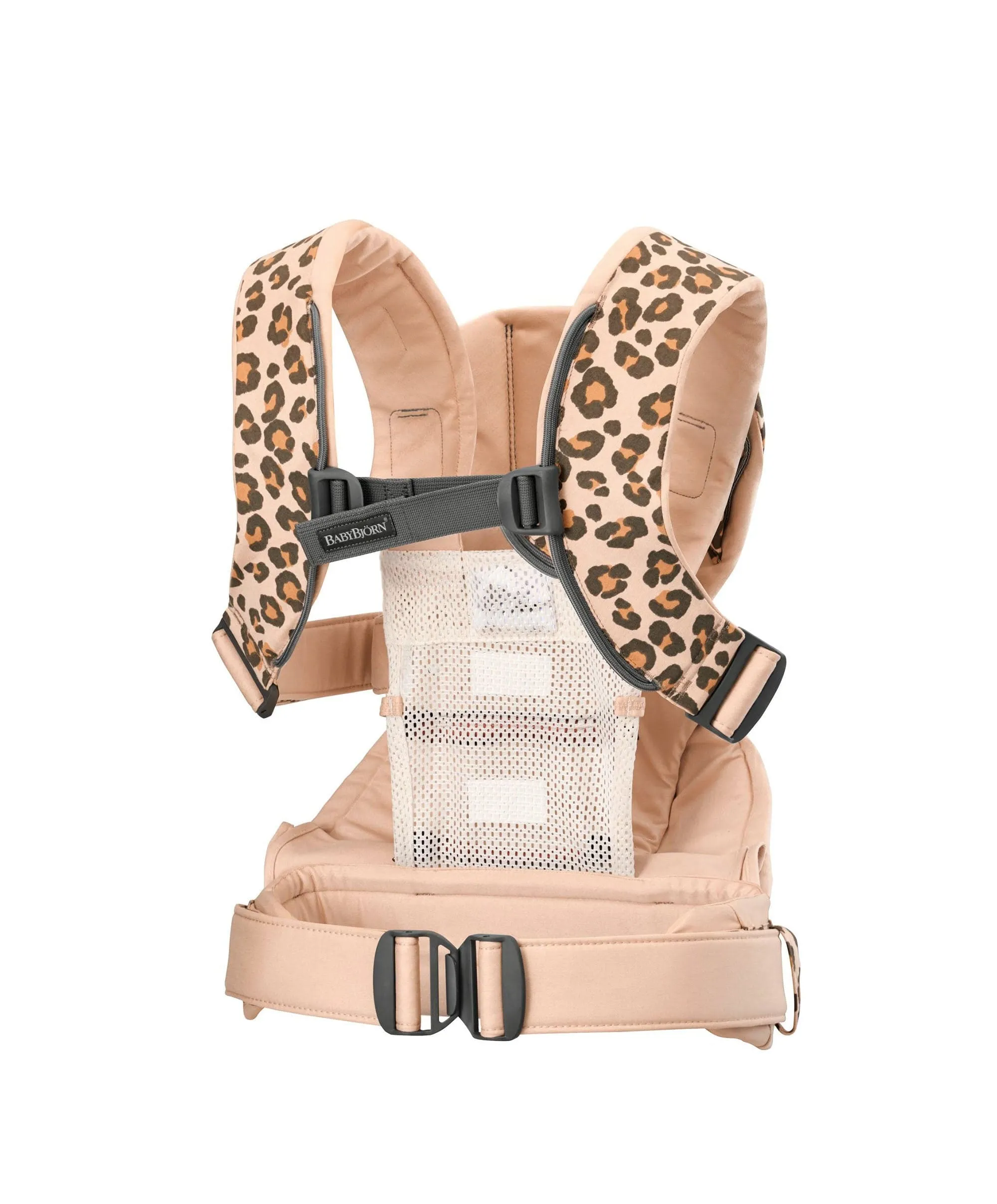 BabyBjörn Baby Carrier One Cotton - Beige/Leopard Print