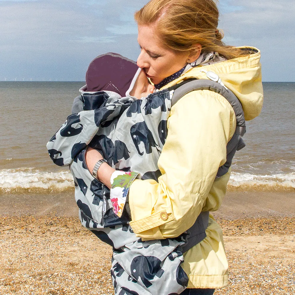 Babywearing Fleece-lined Cover - GREY ELEPHANT