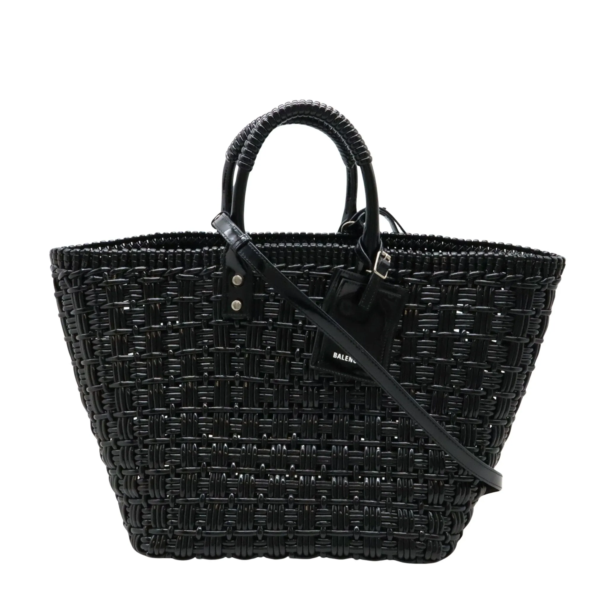 Balenciaga Bistro Basket Black Vinyl Bag