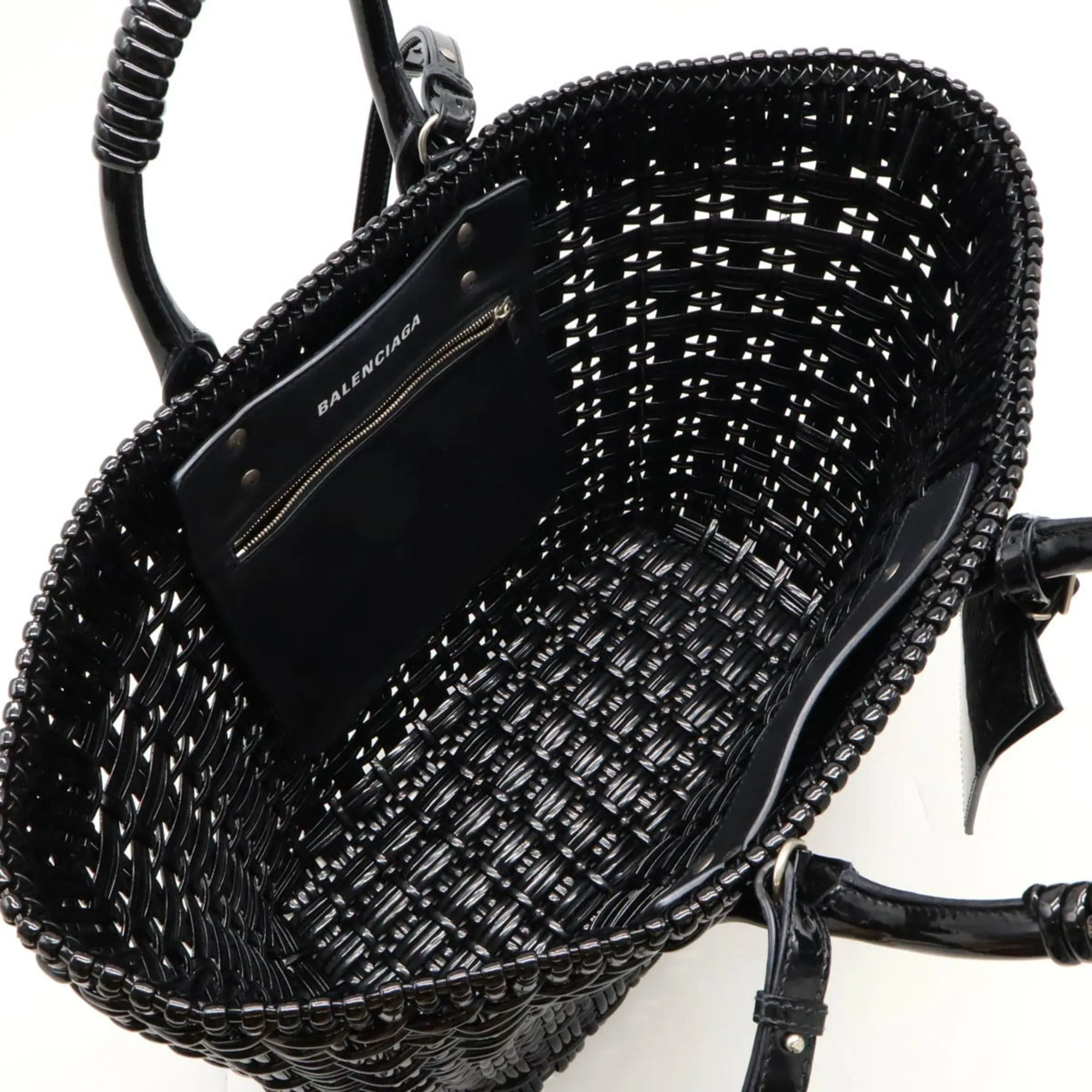 Balenciaga Bistro Basket Black Vinyl Bag