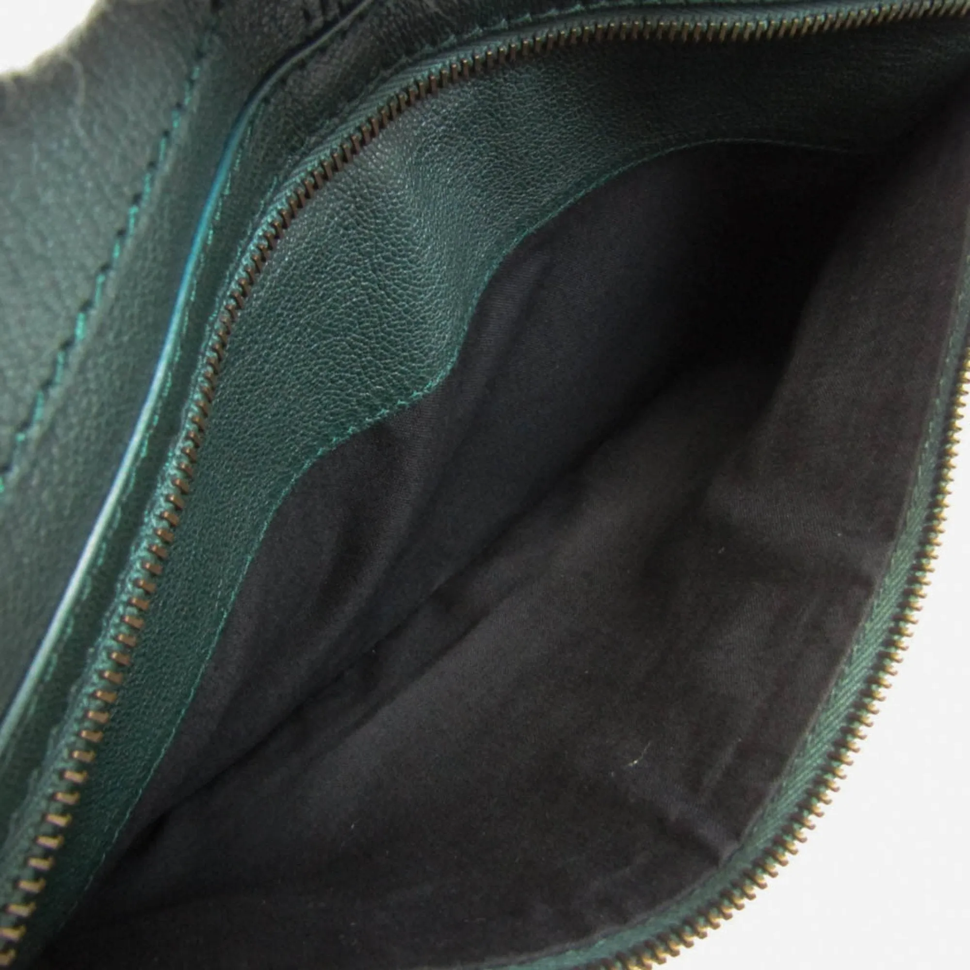 Balenciaga Clip Green Leather Bag