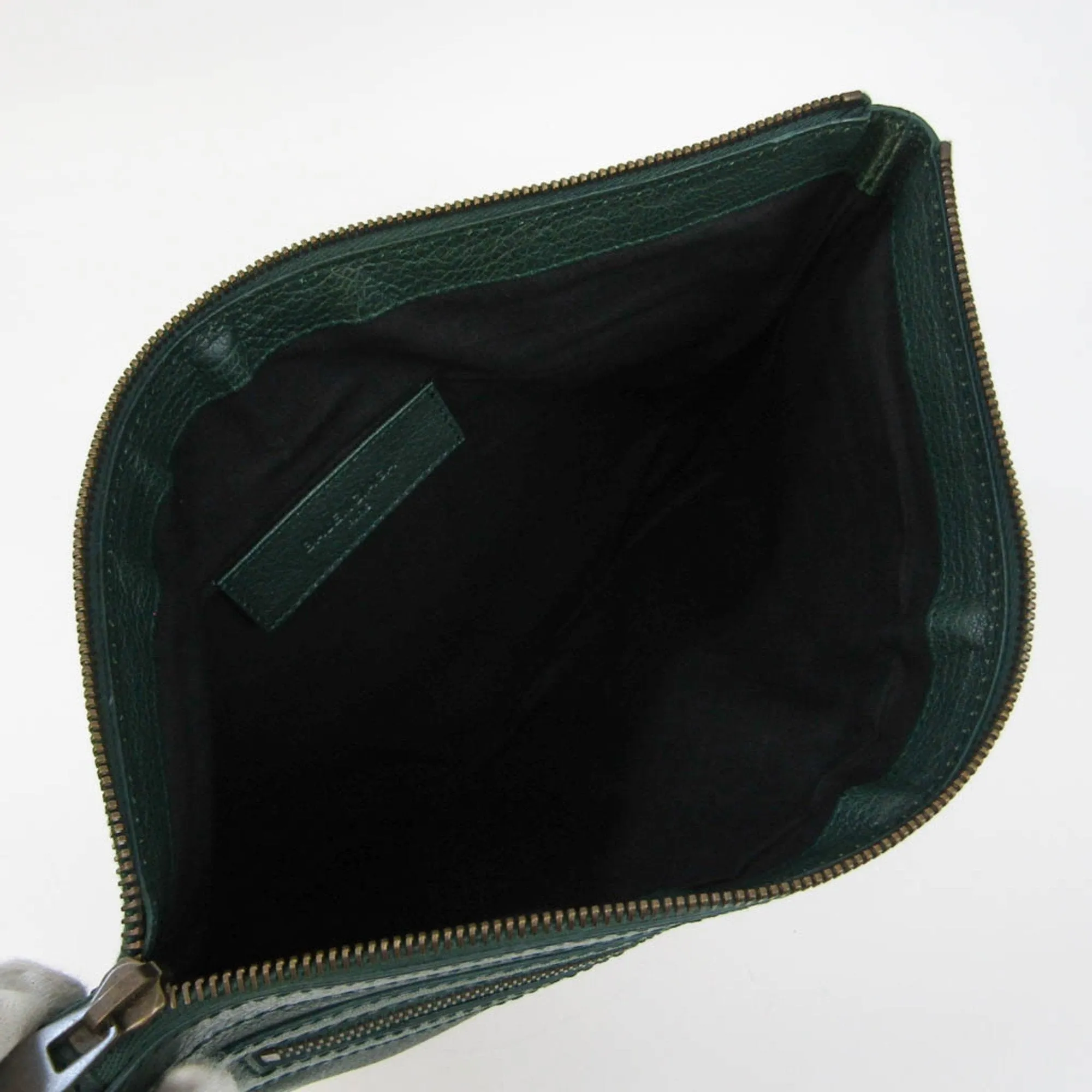 Balenciaga Clip Green Leather Bag