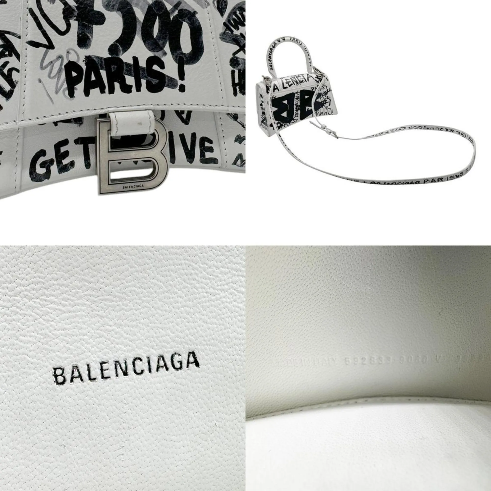 Balenciaga Hourglass White Leather Bag