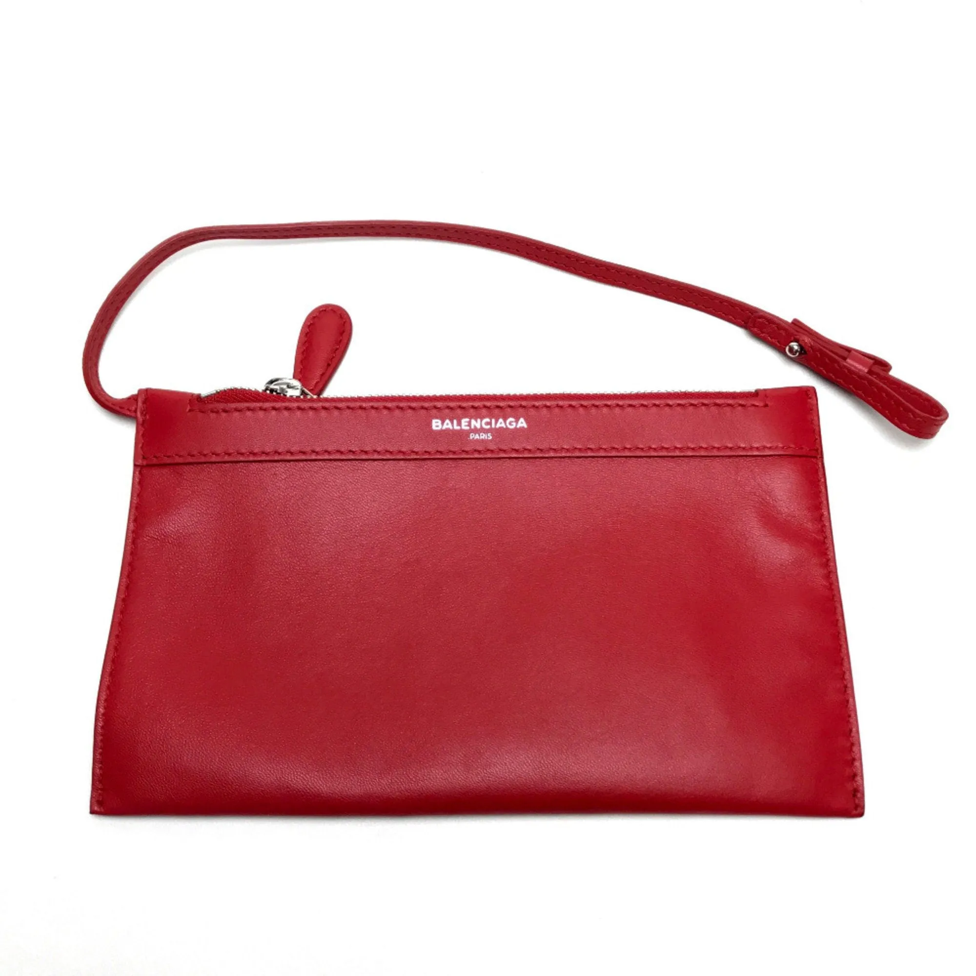 Balenciaga Navy Cabas Red Leather Bag