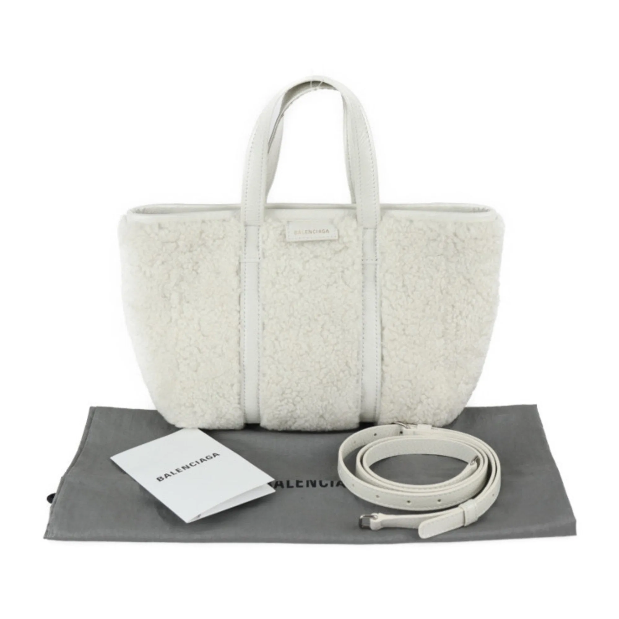 Balenciaga White Wool Bag