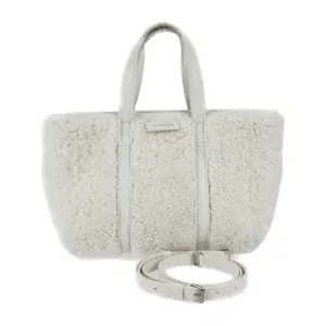 Balenciaga White Wool Bag