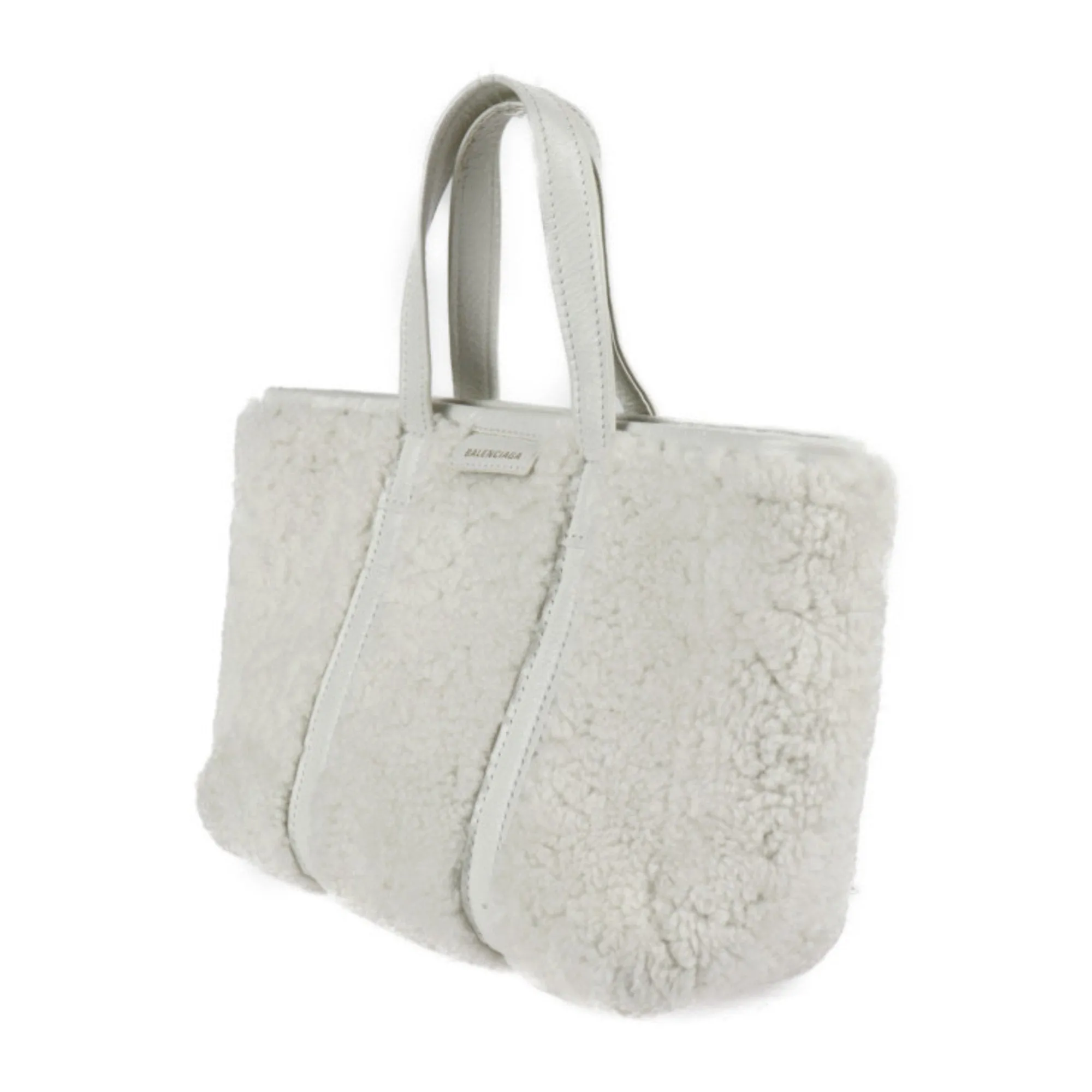 Balenciaga White Wool Bag