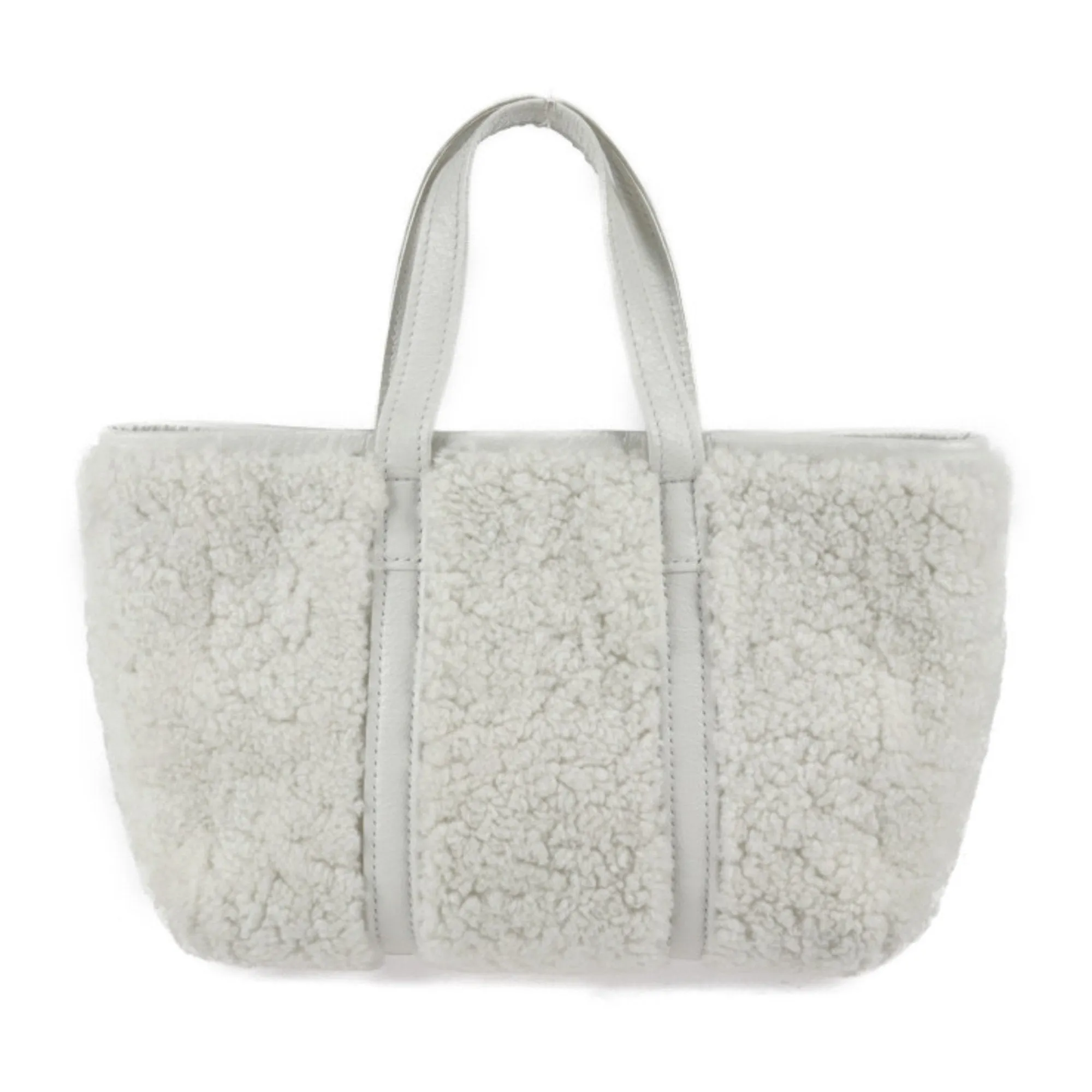 Balenciaga White Wool Bag