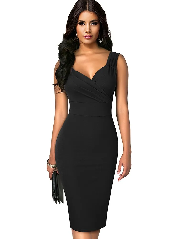 BerriesJam - 2024 Solid Color Sexy Deep V Elegant Party Dress