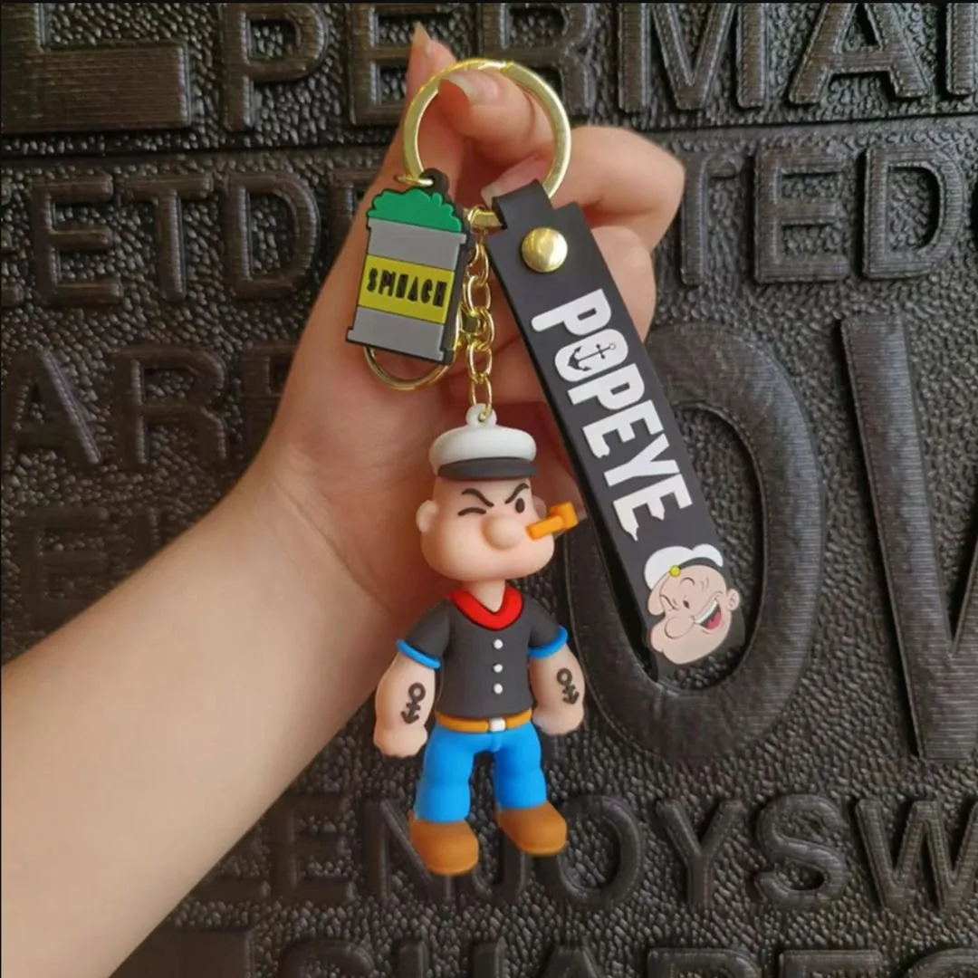 Best Popeye 3D Silicon Keychain With Strap [3D] | Relive 90's Memory