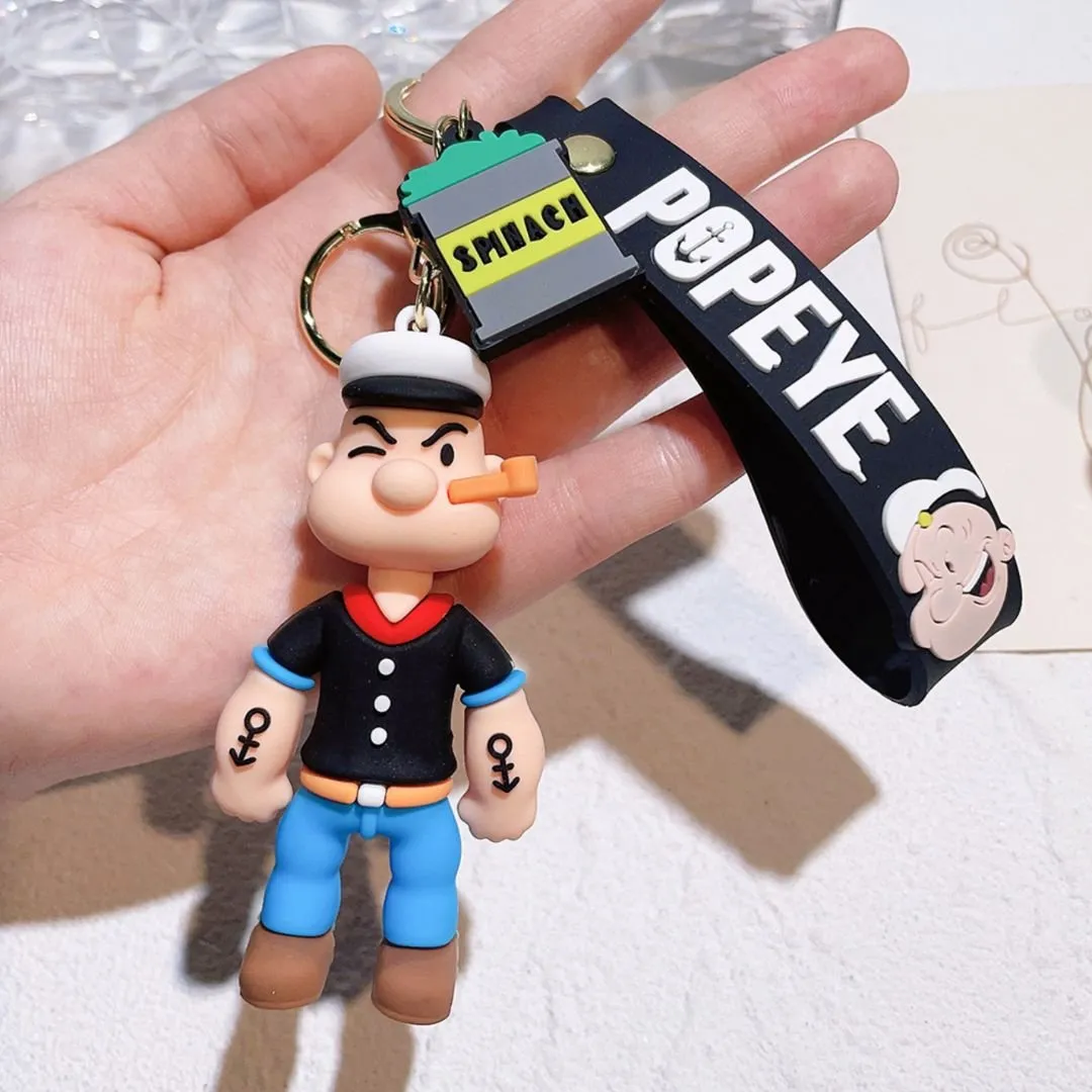 Best Popeye 3D Silicon Keychain With Strap [3D] | Relive 90's Memory