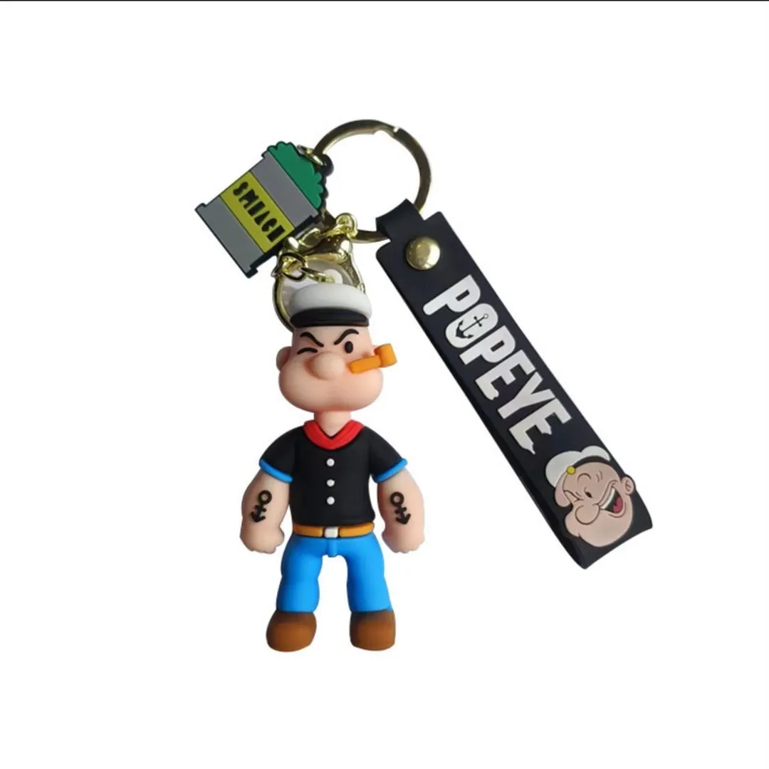 Best Popeye 3D Silicon Keychain With Strap [3D] | Relive 90's Memory