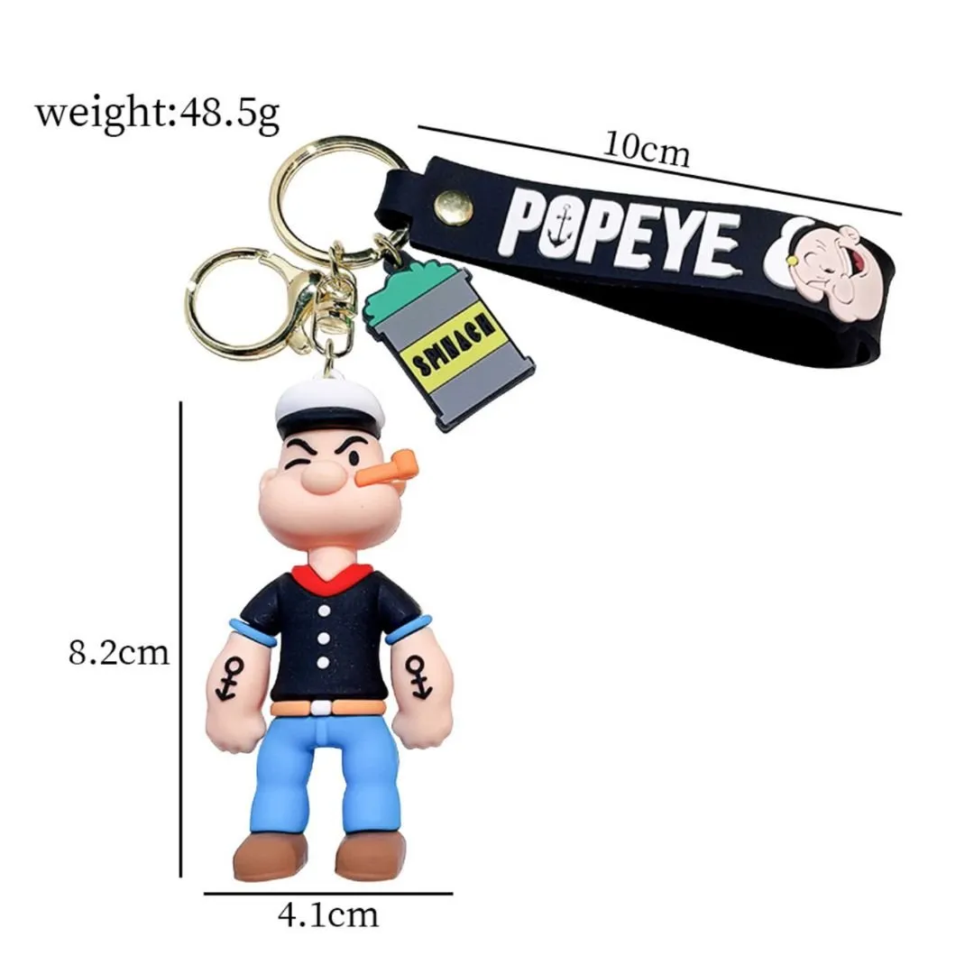 Best Popeye 3D Silicon Keychain With Strap [3D] | Relive 90's Memory