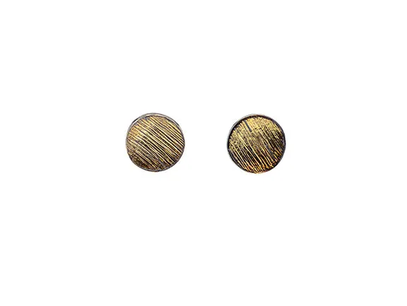 Black & Gold Round Studs