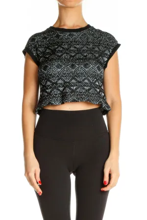 Black Textured Chic Top