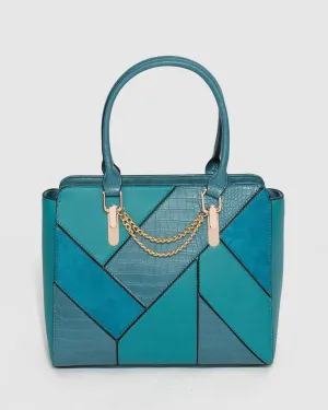 Blue Camilla Chain Tote Bag