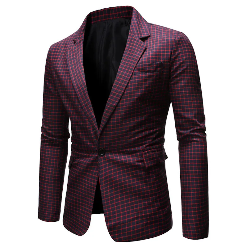 Bohemian Chic Wedding Guest Men Attire Plaid Suit Jacket