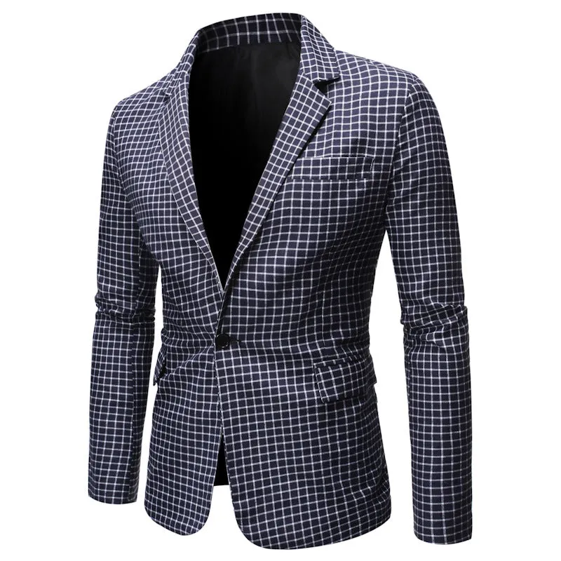 Bohemian Chic Wedding Guest Men Attire Plaid Suit Jacket