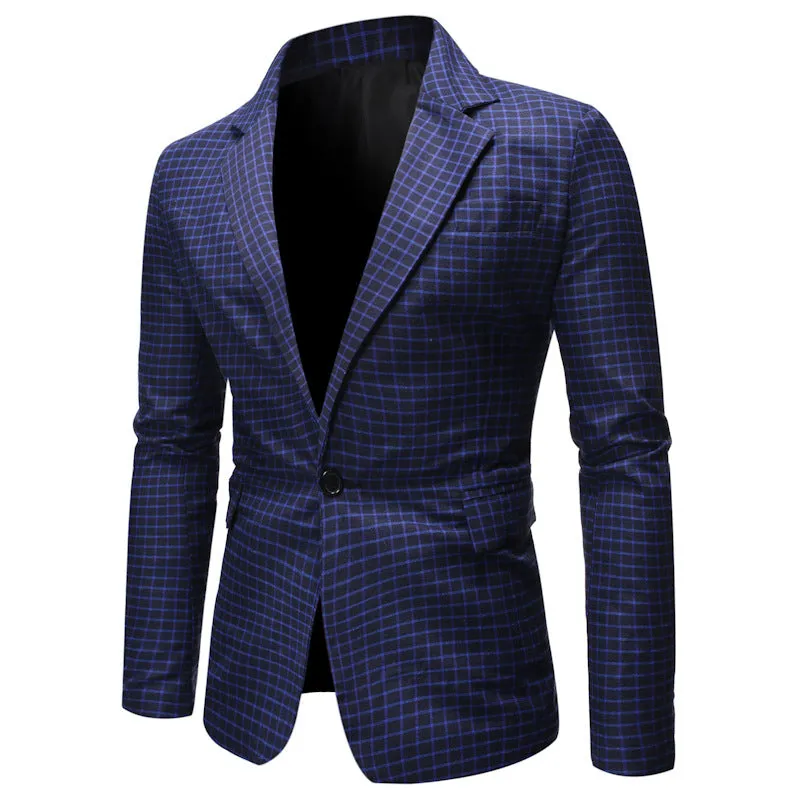 Bohemian Chic Wedding Guest Men Attire Plaid Suit Jacket