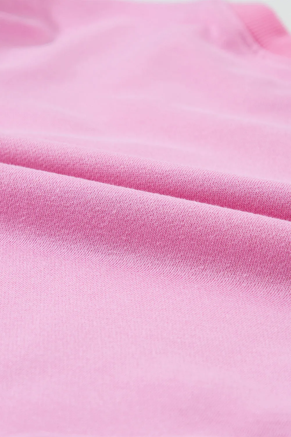 Bonbon Pearl Detail Ribbed Crew Neck Sweatshirt