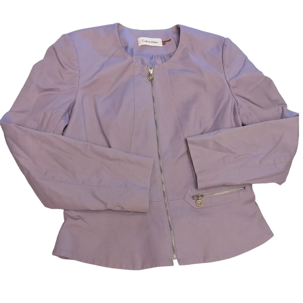 Calvin Klein Jacket Womens 10 Sophisticated Lilac Elegant Professional Wear Chic