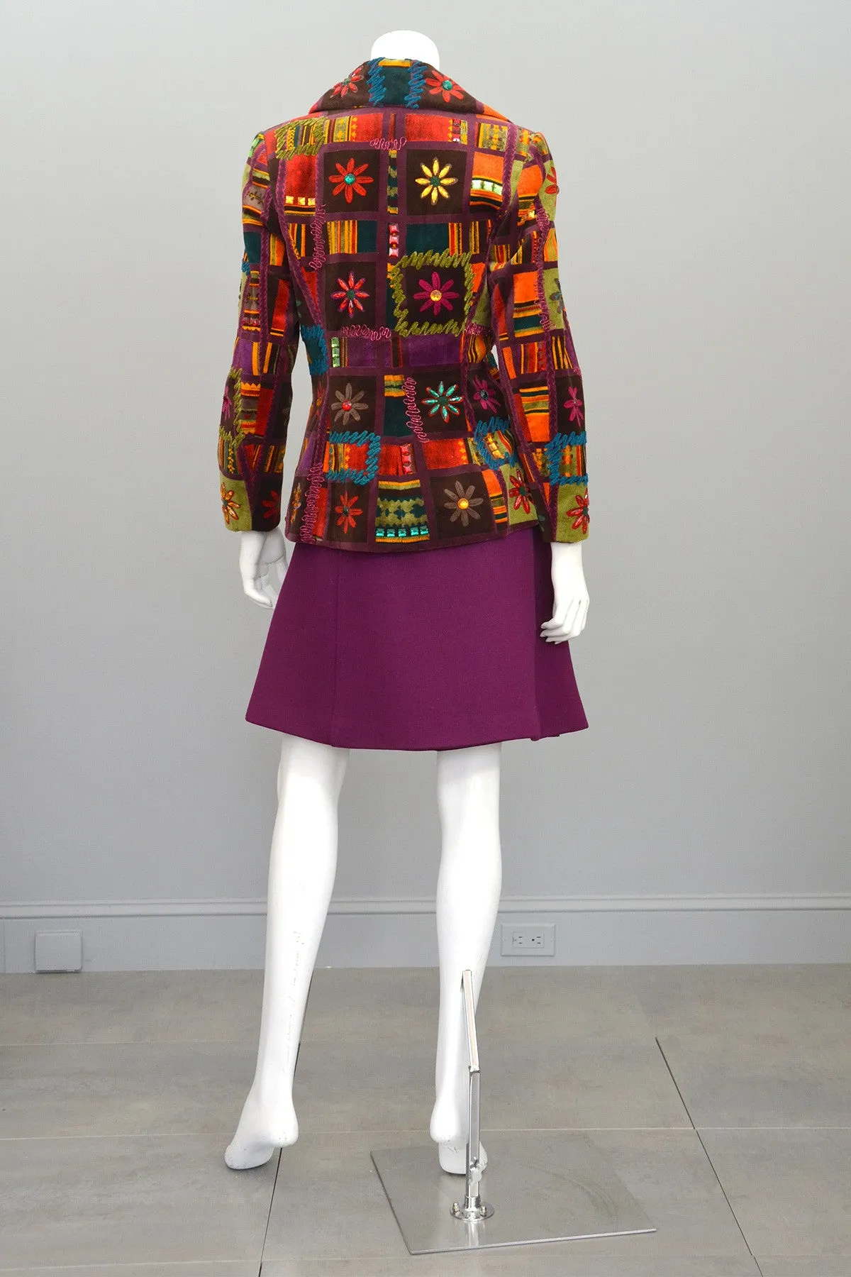 Christian Lacroix Beaded Patchwork Velvet Jacket Blazer