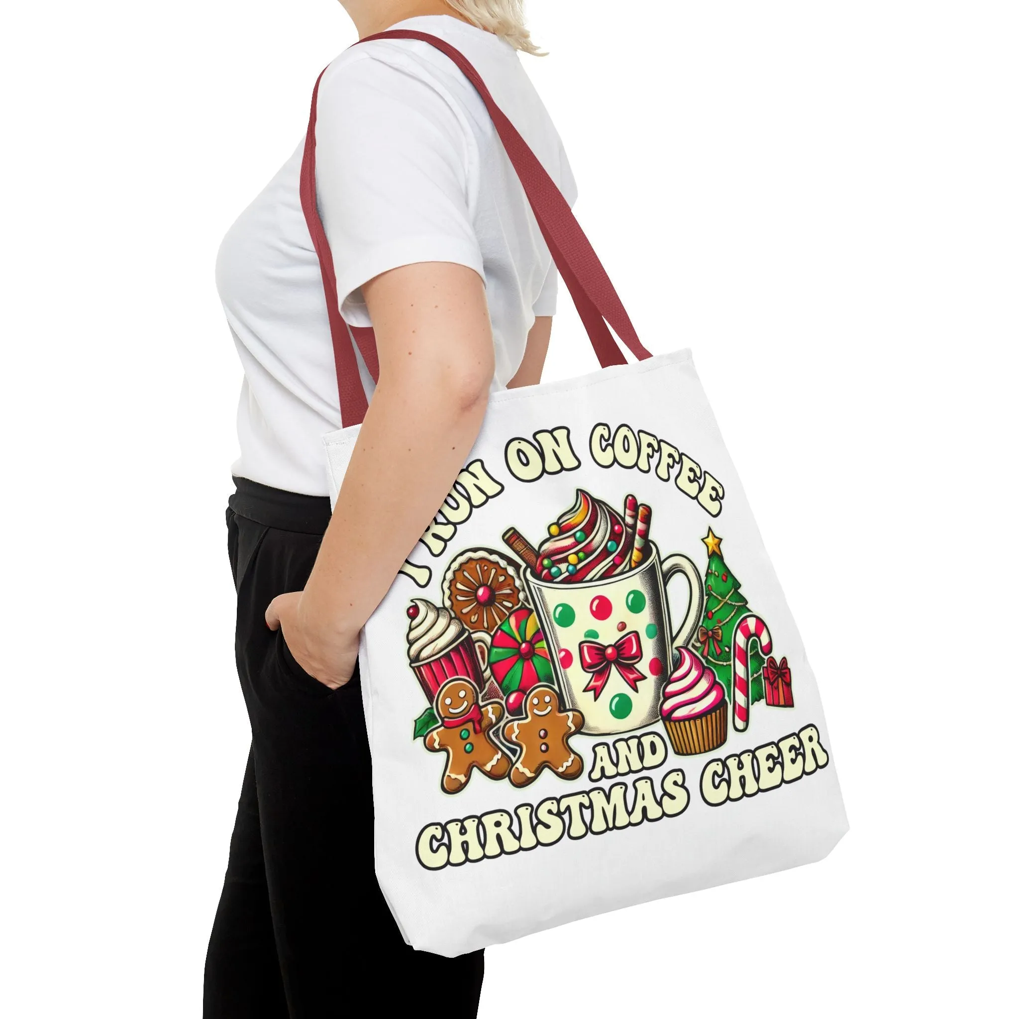 Coffee & Christmas Cheer Tote Bag - Perfect for Holiday Shopping and Gift Giving