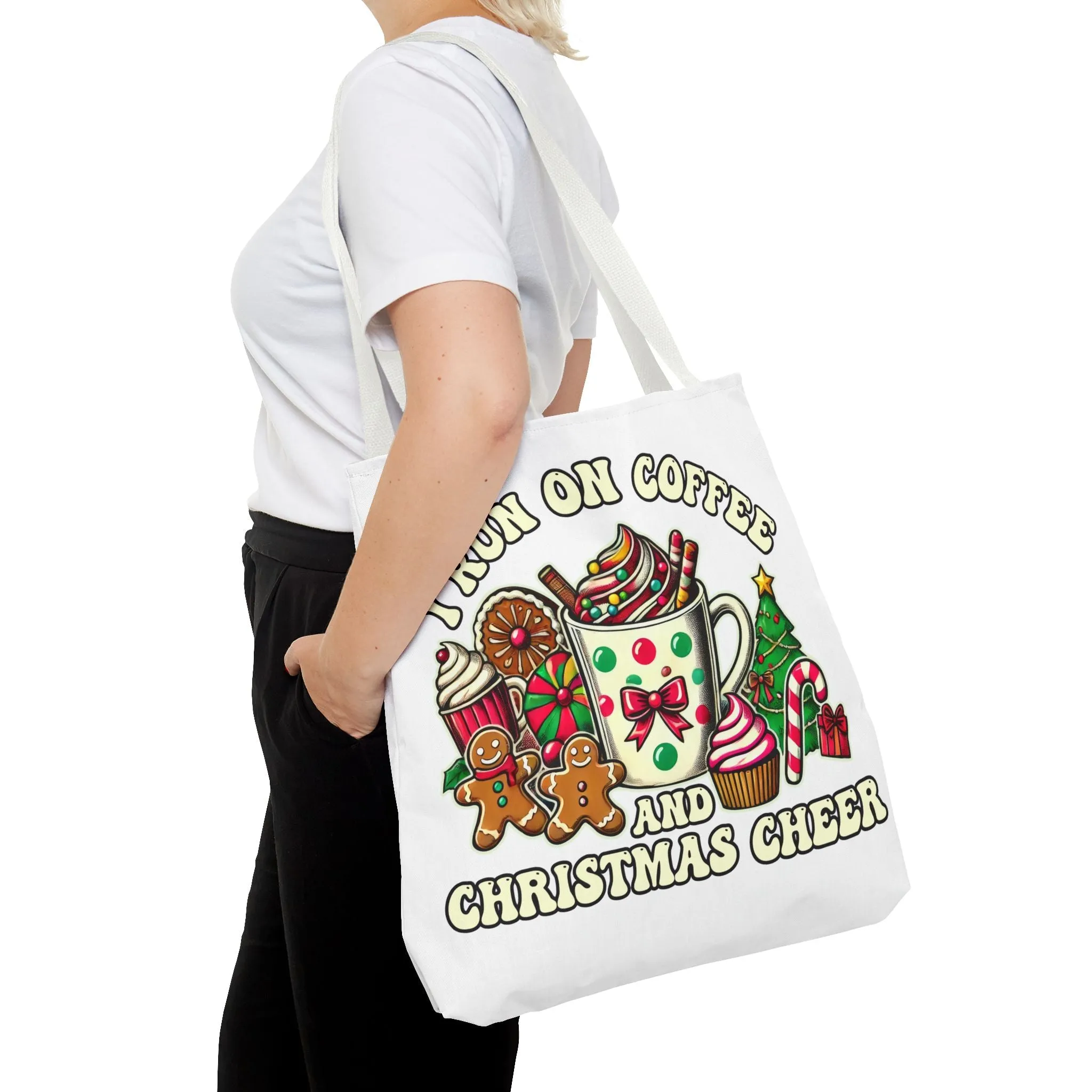 Coffee & Christmas Cheer Tote Bag - Perfect for Holiday Shopping and Gift Giving