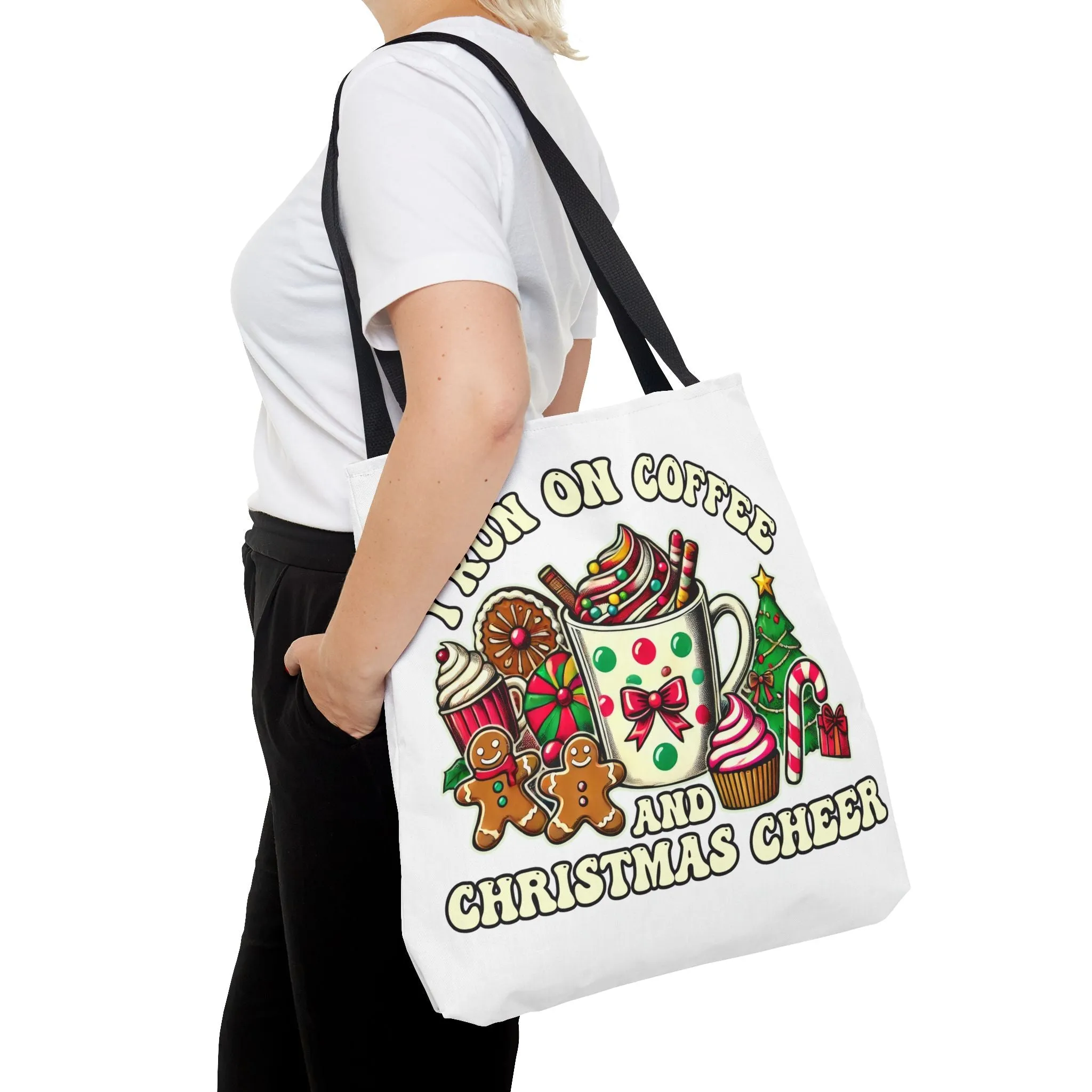 Coffee & Christmas Cheer Tote Bag - Perfect for Holiday Shopping and Gift Giving